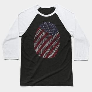 USA Flag - Fingerprint Baseball T-Shirt